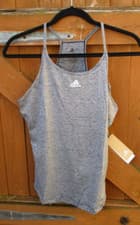 Image of Ladies Adidas Vest Tank Top Sleeveless T-Shirt Fitness Gym Sports Grey Med BNWTs