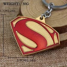 Image of Superman Metal Keychain – Iconic Red & Gold “S” Emblem Key Ring