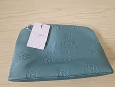 Image of Ted Baker Lizzer Floral Debossed Saffiano washbag/make up in teal-.New with tags