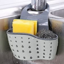 Image of Kitchen Hanging Storage Drain Sink Organiser Rack Sponge Caddy Holder Plastic