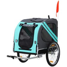 Image of Pet Trailer Bike Blue 130x73x90cm Steel Frame Oxford Cloth 20in Wheels Max 30kg.