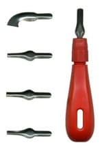 Image of Major Brushes Print Making Lino Cutter Handle with 5 Detachable Assorted Blades