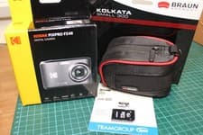 Image of Kodak Pixpro FZ45 16MP, 4x Optical Zoom Digital Camera, Case & Card Kit - Black