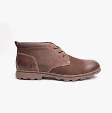 Image of Hush Puppies Tyson Mens Nubuck Lace-Up Lightweight Casual Brown Chukka Boots