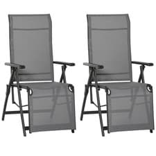 Image of Lounger Folding Reclining Lounge Chairs 10 Back & Leg Positions 2 Sun