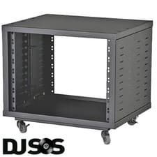 Image of 8U 19" Universal Open Rack Cabinet with Wheels, Black - URC-8U