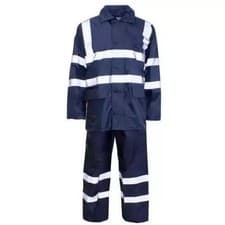 Image of Hi Vis Waterproof Rain Suit Jacket Trousers Reflective Workwear Set EN ISO 20471