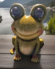 Image of Smart Garden Solar Powered Blinkin Frog 26cm Light Up Garden Ornament