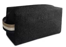 Image of Hugo Boss Parfums Dark Grey Wash Bag / Toiletry / Shaving Bag