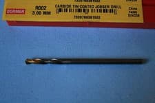 Image of Dormer Drill R002 - 3.00mm Dia Solid Carbide Drill with TiN Tip Coating
