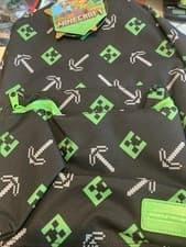 Image of Official Minecraft 16" Laptop Backpack w/Front Zip Pocket Black with Pixel Print
