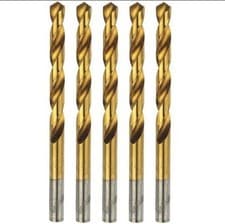 Image of Erbauer 10 Piece Metal Drill Bit Set HSS TiN 1mm & 1.5mm Precision Micro Small