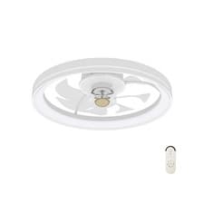 Image of 19” Ceiling Fan Low Profile Flush Mount Fan w/3000-6500K Dimmable LED