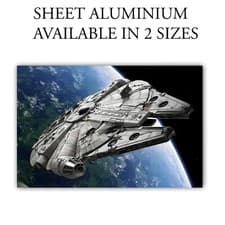 Image of Aluminium Sign Featuring Cult Sci-Fi Ship The Millennium Falcon from Star Wars
