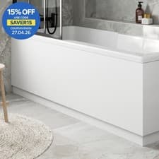 Image of Front Side Bath Panel Bathroom Modern Easy Cut 1700mm MDF White Gloss Plinth