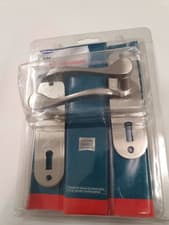 Image of Wickes Paris Satin Nickel Lock Door Handle - 1 Pair New