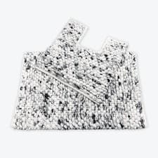 Image of Marble Chunky Bobble Two Piece Bath & Toilet Pedestal Mat Set Non Slip Soft Rugs