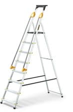 Image of Drabest 8 Step Aluminium Household Ladder with Handrails 150kg Max Reach 3.6m