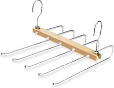 Image of 2 x Hangers Trouser Space Saving Aluminum Alloy and Solid Beech Wood Wardrobe UK
