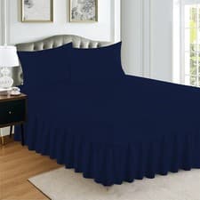 Image of Extra Deep Fitted Valance Sheet Single Double King Super King Size Bed Sheets