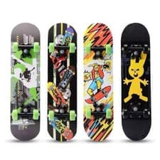 Image of Wooden Skateboard Kids Adults, Double Kick Small 43*13 cm & Medium 60*15 cm MIX