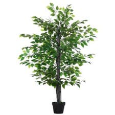 Image of Outsunny 145cm Artificial Banyan Plant Faux Decor Tree w/ Pot Indoor