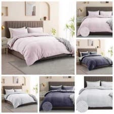 Image of 100% Cotton Duvet Cover Bedding Set Waffle Quilt Cover Single Double King SK