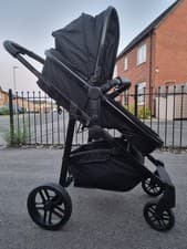 Image of Ickle Bubba Travel System Stroller with Rain Cover - Black