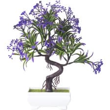 Image of Artificial Flower Plant Plastic Bonsai Pine Tree 16 Eyes Indoor Decoration