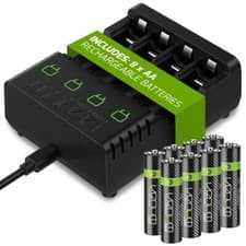 Image of Rechargeable AA AAA Batteries with Charging Dock | AA 2100mAh | AAA 800mAh