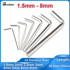 Image of Long Arm Allen Key Metric 1.5mm-8mm Hex Wrench Hexagonal Keys A2 Stainless Steel