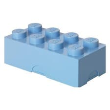 Image of LEGO Lunch Storage Box Brick 20x10x 8cm Light Blue