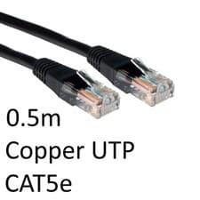 Image of RJ45 (M) to RJ45 (M) CAT5e 0.5m Black OEM Moulded Boot Copper UTP Network Cable