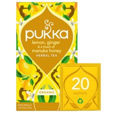 Image of Pukka - Lemon, Ginger & Manuka Honey Tea - Pack of 20 Sachets