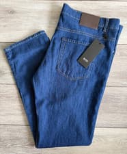 Image of HUGO BOSS MEN'S BLUE "DELAWARE" SLIM FIT JEANS - 36" - NEW & TAGS
