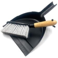 Image of Dustpan and Brush Set Bamboo Small Broom Sweeping Mini Cleaning Soft Dust Pan