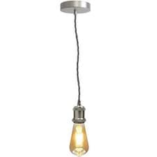 Image of Vintage Brass E27 Pendant Light Fitting Retro Hanging Lamp Holder Ceiling Rose