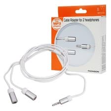 Image of Thomson 1.8m Y-Adapter 3.5mm Jack Cable 2x Headphone AUX Splitter Distributor