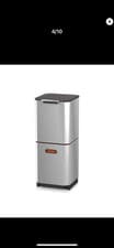 Image of JOSEPH JOSEPH Totem Compact 40L Stainless-steel Waste & Recycling Bin