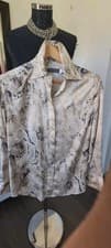 Image of MINT VELVET Medium Silky Deep Cuff Snake Print Occasion Shirt NWOT. Rrp. £89