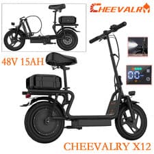 Image of CHEEVALRY X12 Electric Scooter 48V 15Ah Coummuter 14in E-Scooter with Seat 45 km