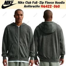 Image of Nike Club Full-Zip Fleece Hoodie Anthracite IQ6422-060 US Size