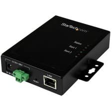 Image of StarTech 2-Port Serial-to-IP Ethernet Device Server - RS232 - Metal and Mount...
