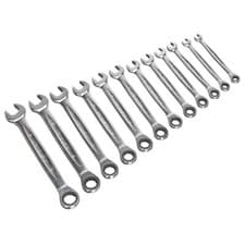Image of 1 - 12 Piece Set Sealey Ratchet Combination Spanner Metric