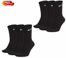 Image of MENS/WOMENS NIKE  CREW SOCKS 3/6  PAIR PACK - CREW SPORTS BLACK