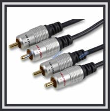 Image of PURE OFC SHIELDED Twin Phono Cable Lead Stereo Audio 2 x RCA to 2 x RCA 24K GOLD