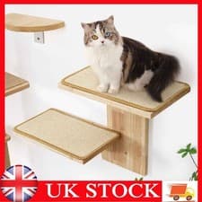Image of Cat Wall Shelves, 2 Platform Kitten Wall Furniture, Tree Shape Wall-Mounted