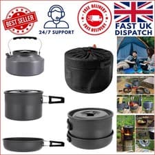 Image of 4-Piece Camping Cooking Set - Portable Aluminum Mess Kit for Hiking Adventures