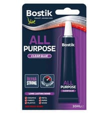 Image of Bostik All Purpose Adhesive, Clear Glue for Minor Household Repairs, 20Ml