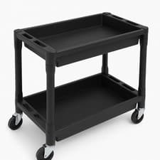 Image of Storage Tool Trolley Utility Cart (2 Tier Rolling Mechanic Workshop On Wheels)